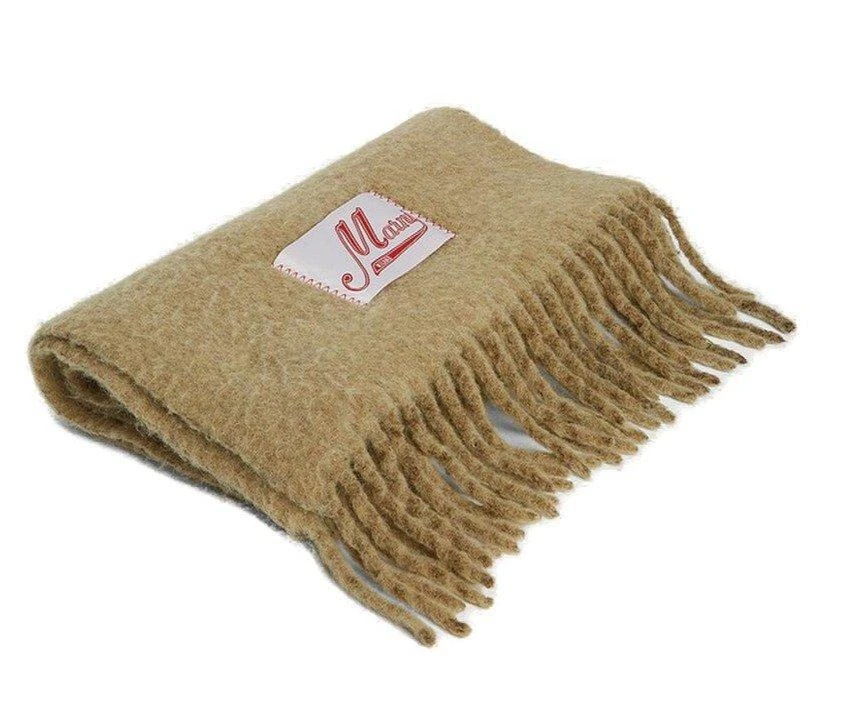 商品Marni|Marni Logo Patch Fringed Scarf,价格¥2682,第2张图片详细描述