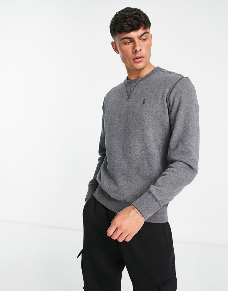 商品Ralph Lauren|Polo Ralph Lauren icon logo fleece sweatshirt in dark grey marl,价格¥1235,第1张图片