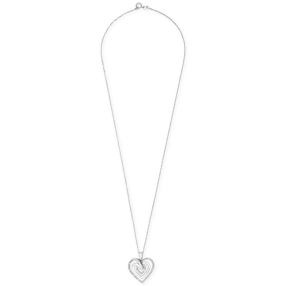 Diamond Multi-Heart 18" Pendant Necklace (1/10 ct. t.w.) in Sterling Silver商品第3张图片规格展示