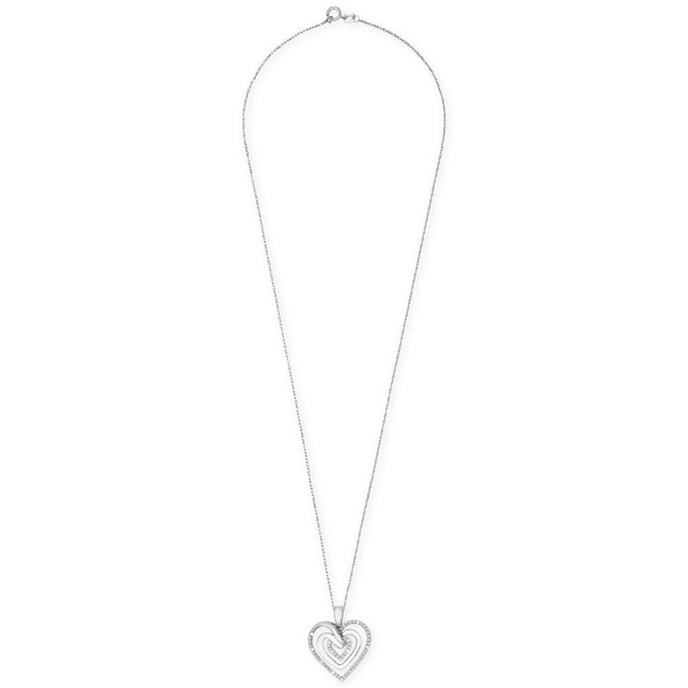 商品Macy's|Diamond Multi-Heart 18" Pendant Necklace (1/10 ct. t.w.) in Sterling Silver,价格¥1495,第5张图片详细描述