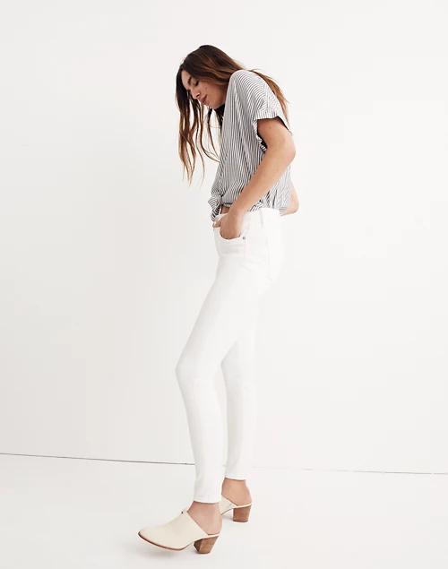 Petite 9" Mid-Rise Skinny Jeans in Pure White商品第2张图片规格展示