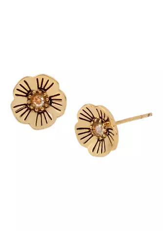 商品Coach|Tea Rose Swarovski® Crystals Stud Earrings,价格¥327,第1张图片