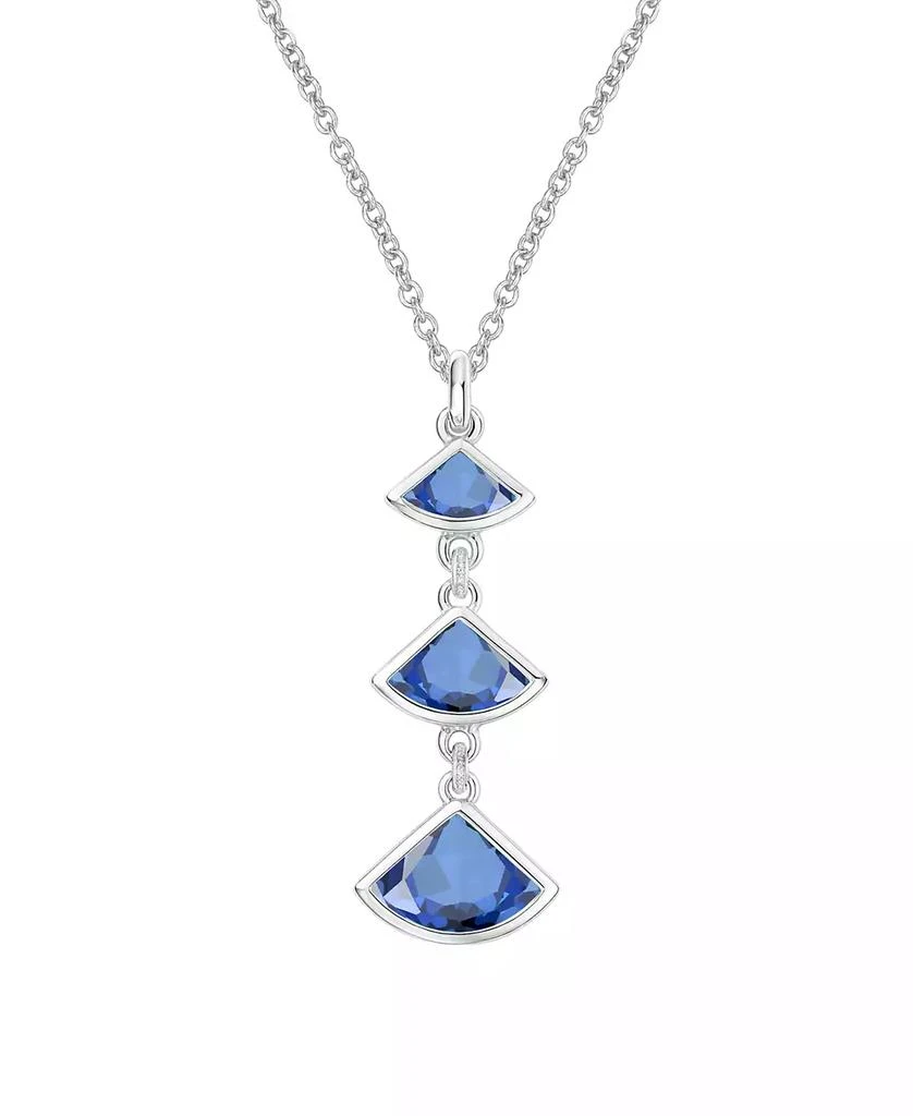商品Macy's|Lab-Grown Sapphire Pendant Necklace (1-1/5 ct. t.w.) in Sterling Silver,价格¥835,第1张图片