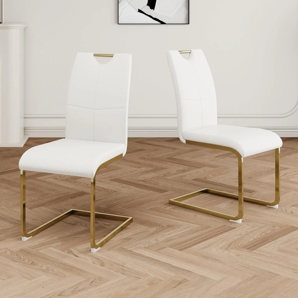 商品Streamdale Furniture|Streamdale Faux Leather Padded Dining Chairs Set,价格¥2430,第2张图片详细描述