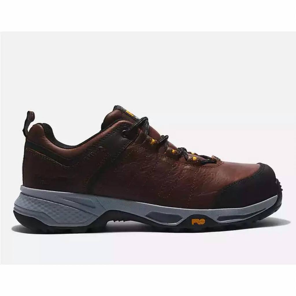 Sapatos de trabalho para homem Switchback com biqueira de proteção em castanho. image 2