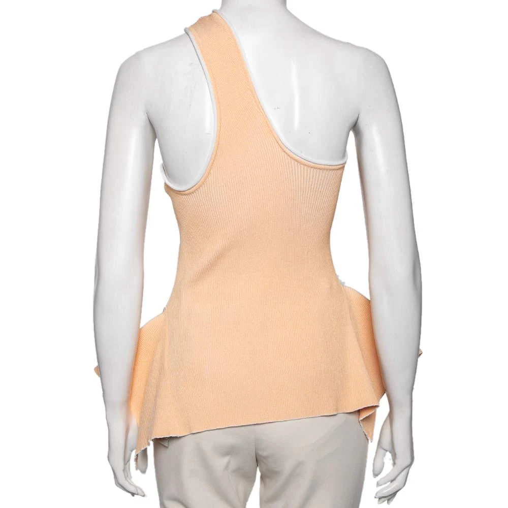 商品ROLAND MOURET|Roland Mouret Peach Rib Knit Macan One Shoulder Top L,价格¥1649,第3张图片详细描述