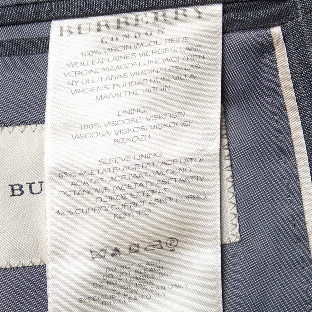 Burberry Charcoal Grey Striped Wool Button Front Blazer XL商品第6张图片规格展示