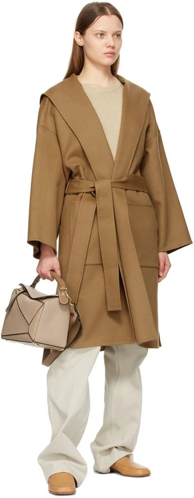 商品Loewe|Brown Hooded Belt Coat,价格¥22837,第4张图片详细描述