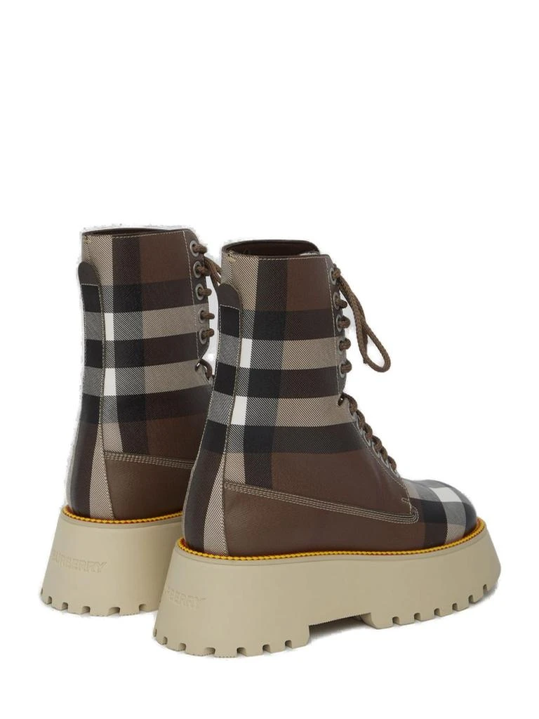 商品Burberry|Burberry Checked Lace-Up Combat Boots,价格¥5076,第3张图片详细描述