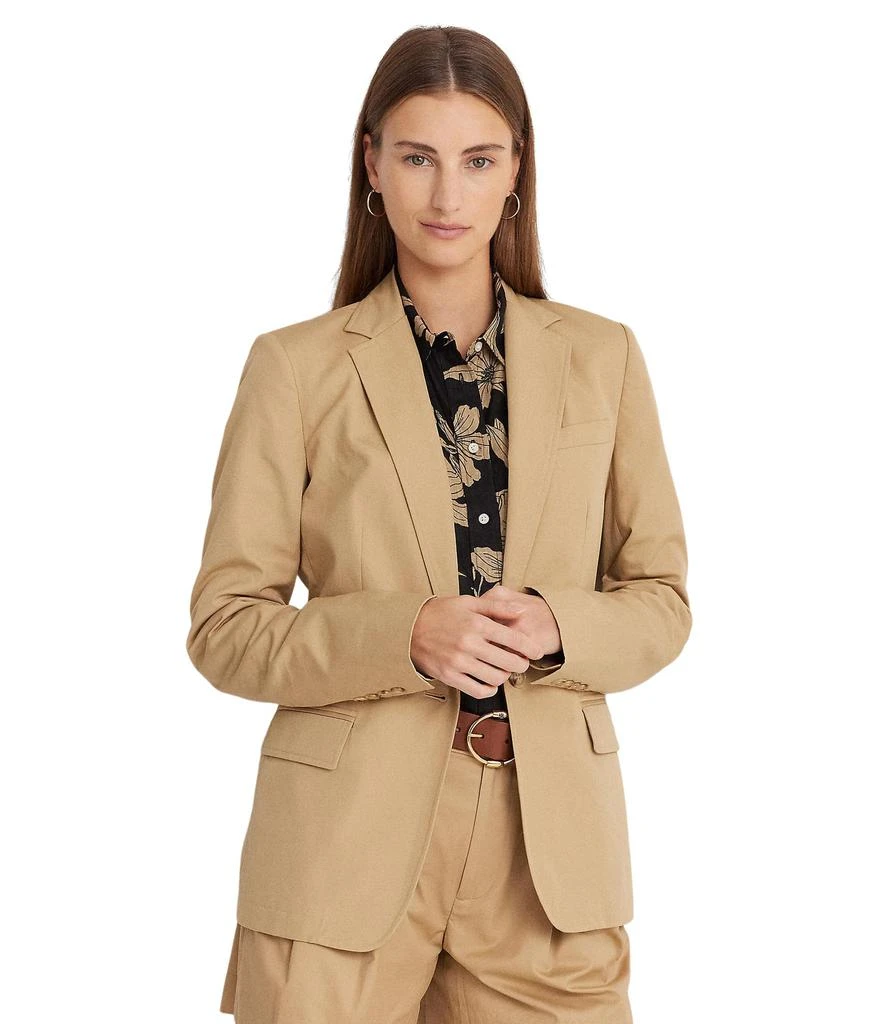 商品Ralph Lauren|Petite Cotton Twill Blazer,价格¥1192,第1张图片