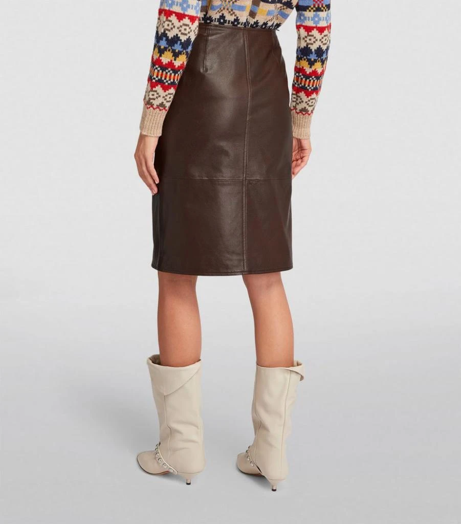 商品Weekend Max Mara|Leather Asymmetric Zip Skirt,价格¥3728,第4张图片详细描述