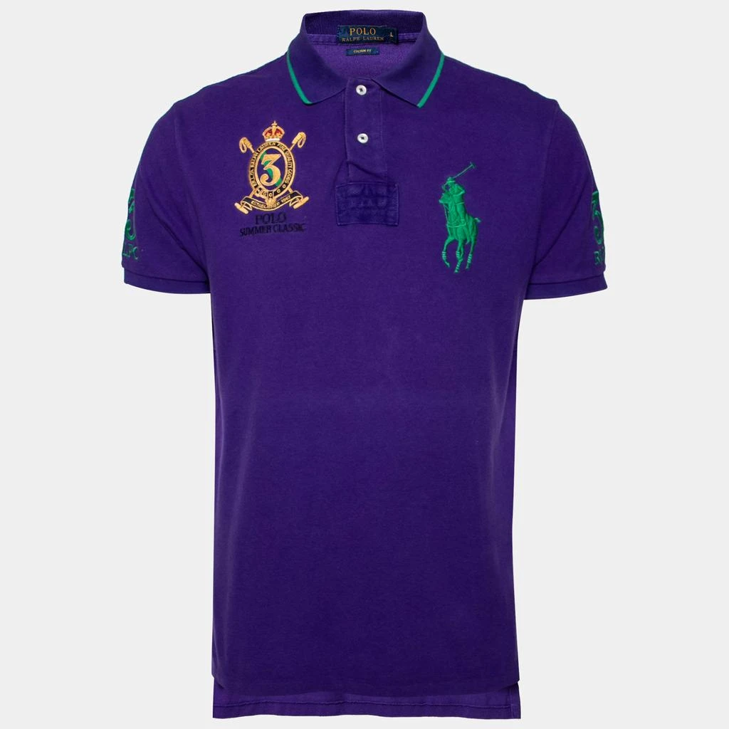 商品[二手商品] Ralph Lauren|Polo Ralph Lauren Purple Cotton Pique Custom Fit Polo T-Shirt L,价格¥808,第1张图片