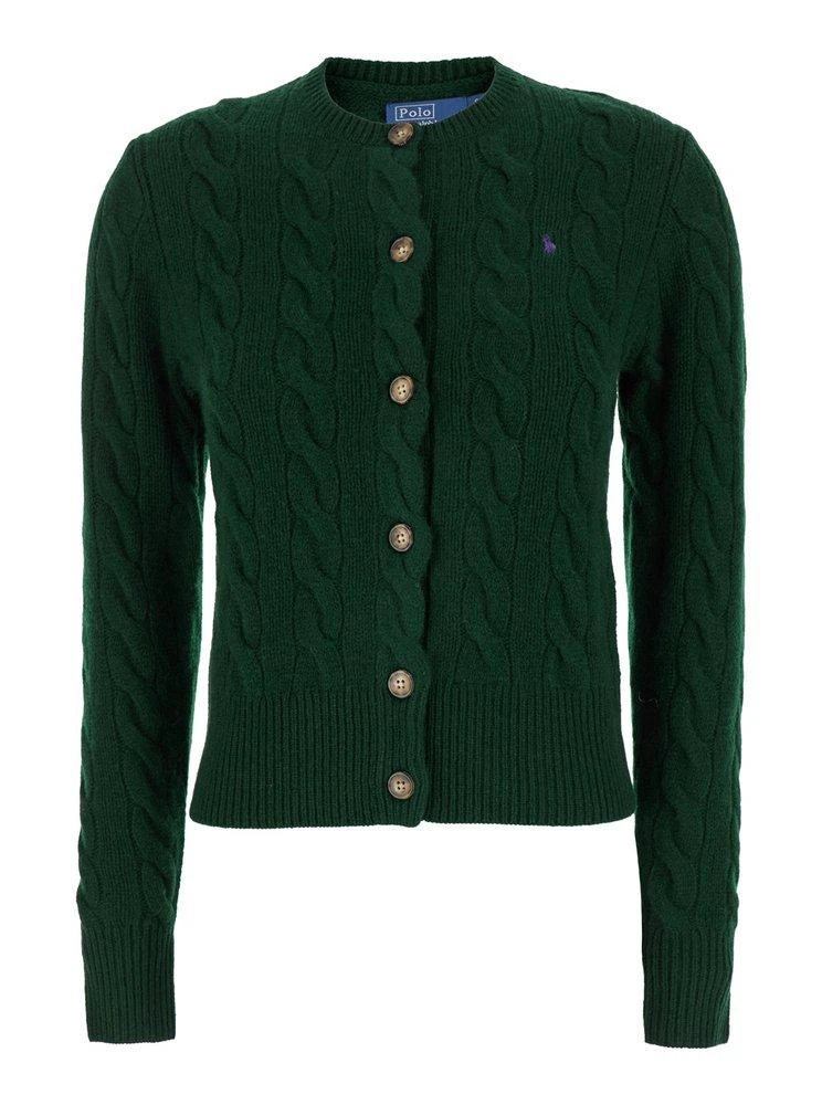 商品Ralph Lauren|Polo Ralph Lauren Pony Embroidered Cable-Knit Cardigan,价格¥1429,第1张图片