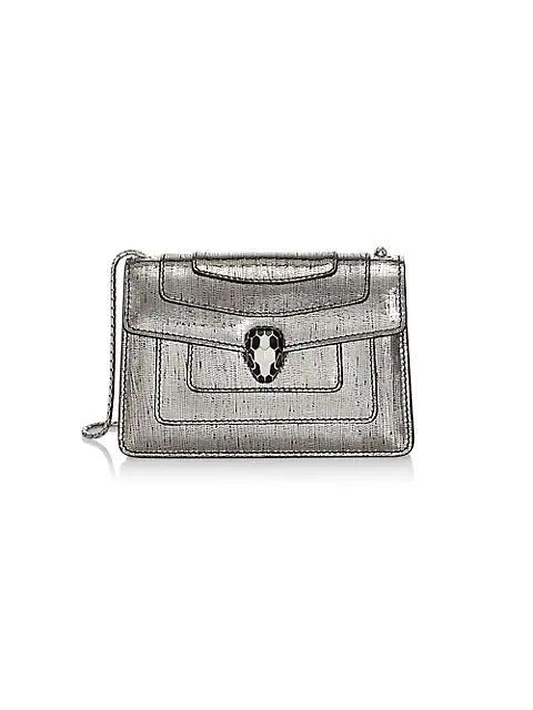 商品BVLGARI|Serpenti Nightbird Metallic Leather Flap Shoulder Bag,价格¥15760,第1张图片