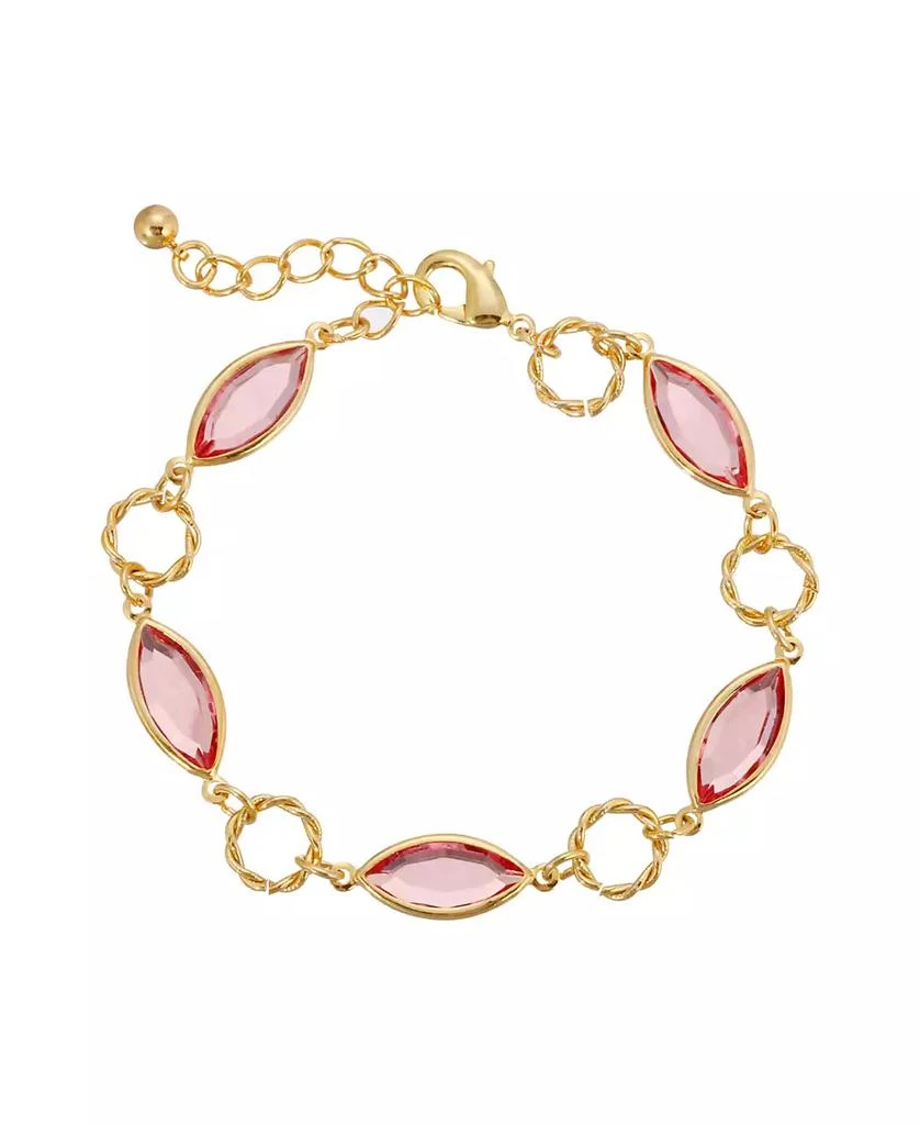 商品2028|Gold-Tone Pink Crystal Linking Bracelet,价格¥329,第1张图片