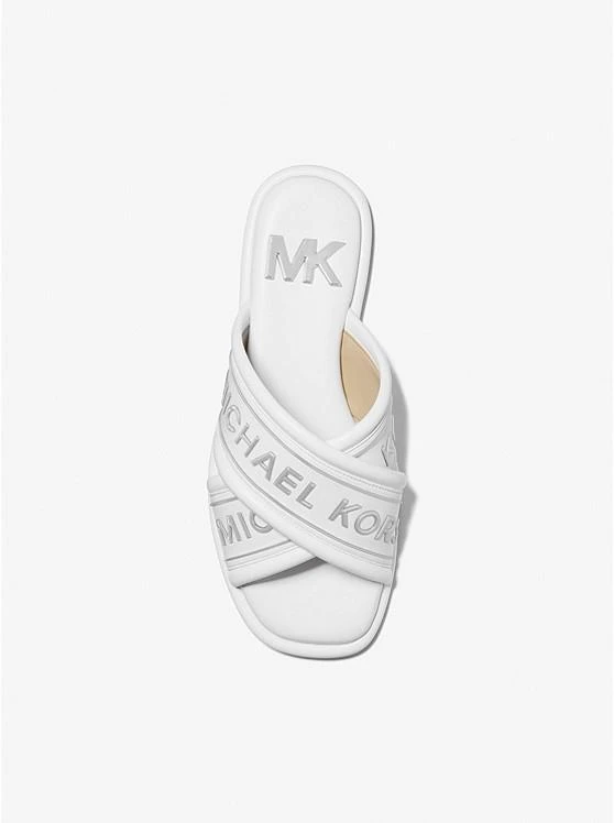 商品Michael Kors|Gideon Embellished Faux Leather Slide Sandal,价格¥445,第3张图片详细描述