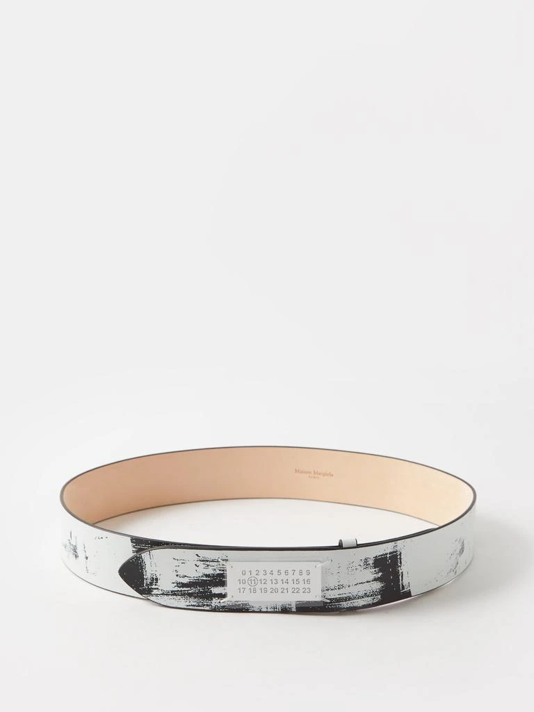 商品MAISON MARGIELA|Logo-plaque distressed leather belt,价格¥1938,第4张图片详细描述