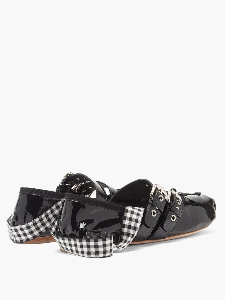 商品Miu Miu|Ribbon-strap buckled patent-leather ballet flats,价格¥1900,第4张图片详细描述