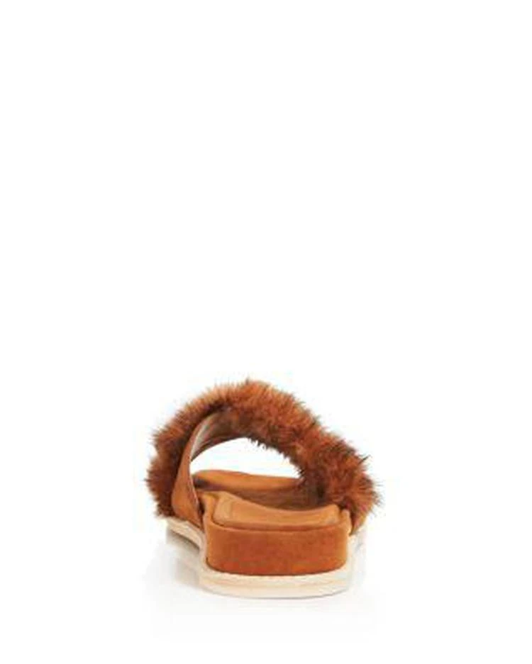 商品Stuart Weitzman|Women's Nomedeplume Suede & Mink Fur Embellished Slide Sandals,价格¥1864,第4张图片详细描述