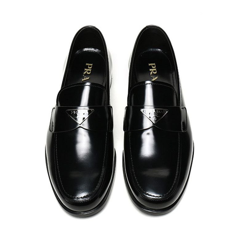 Prada 普拉达 男士黑色皮革乐福鞋 2DB180-P39-F0002商品第2张图片规格展示