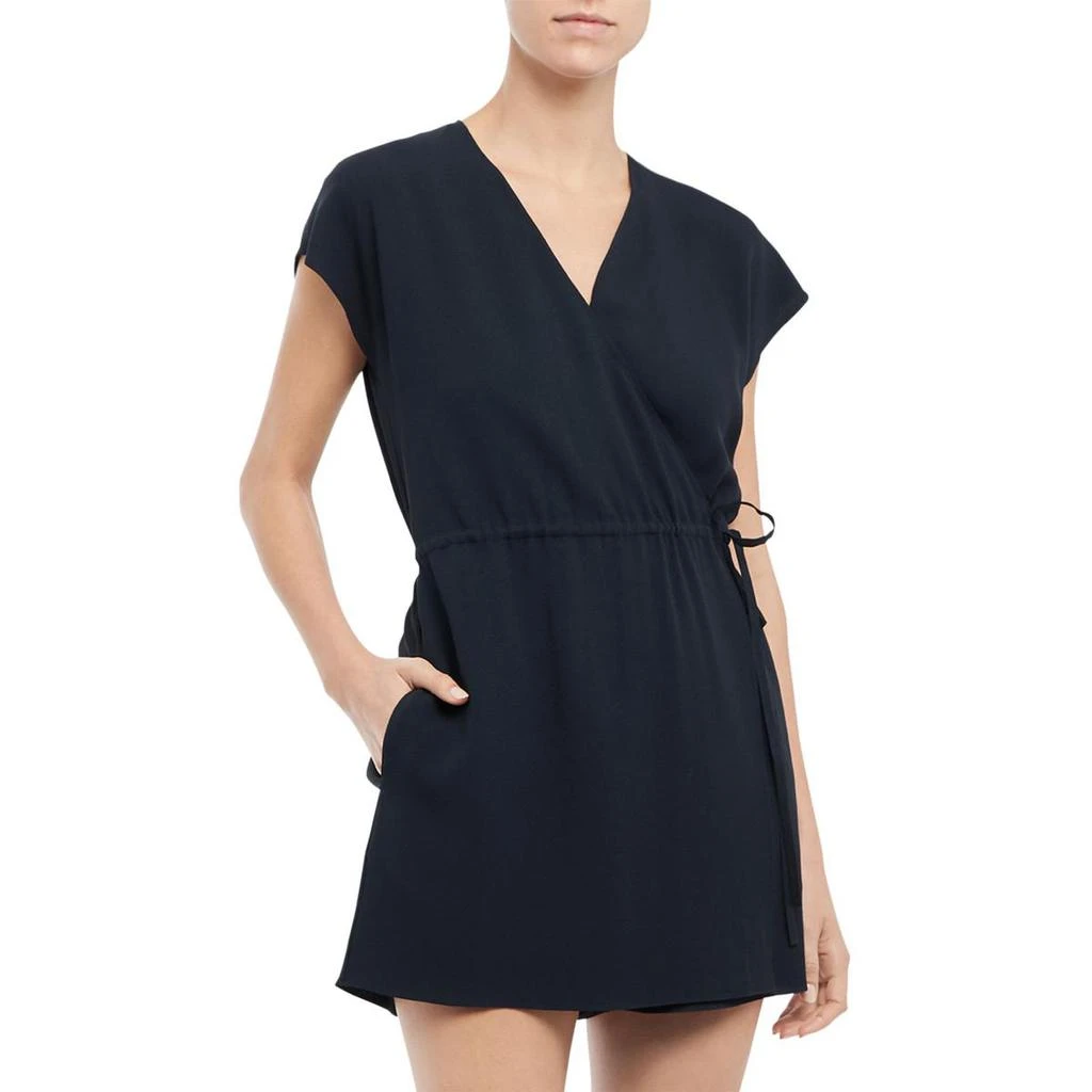 商品Theory|Theory Womens Rosina Crepe Tie Front Romper,价格¥440,第1张图片