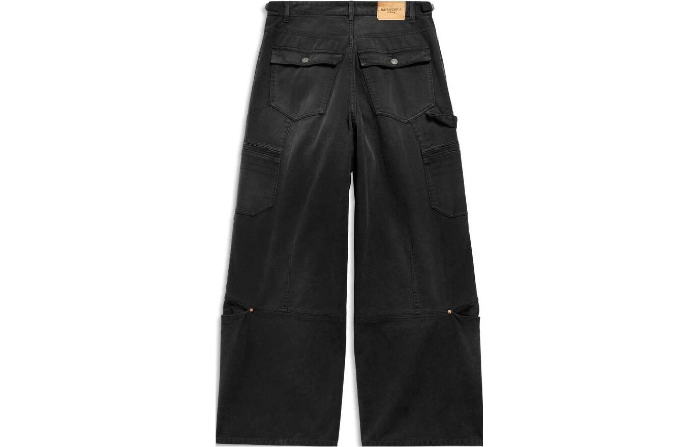商品[国内直发] Balenciaga|巴黎世家 Logo贴标休闲阔腿牛仔裤 宽松版型 男款 黑色,价格¥18486,第3张图片详细描述