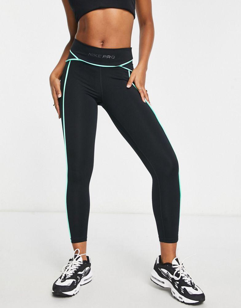 商品NIKE|Nike Training Pro Membership Dri-FIT midrise 7/8 leggings in black,价格¥537,第1张图片