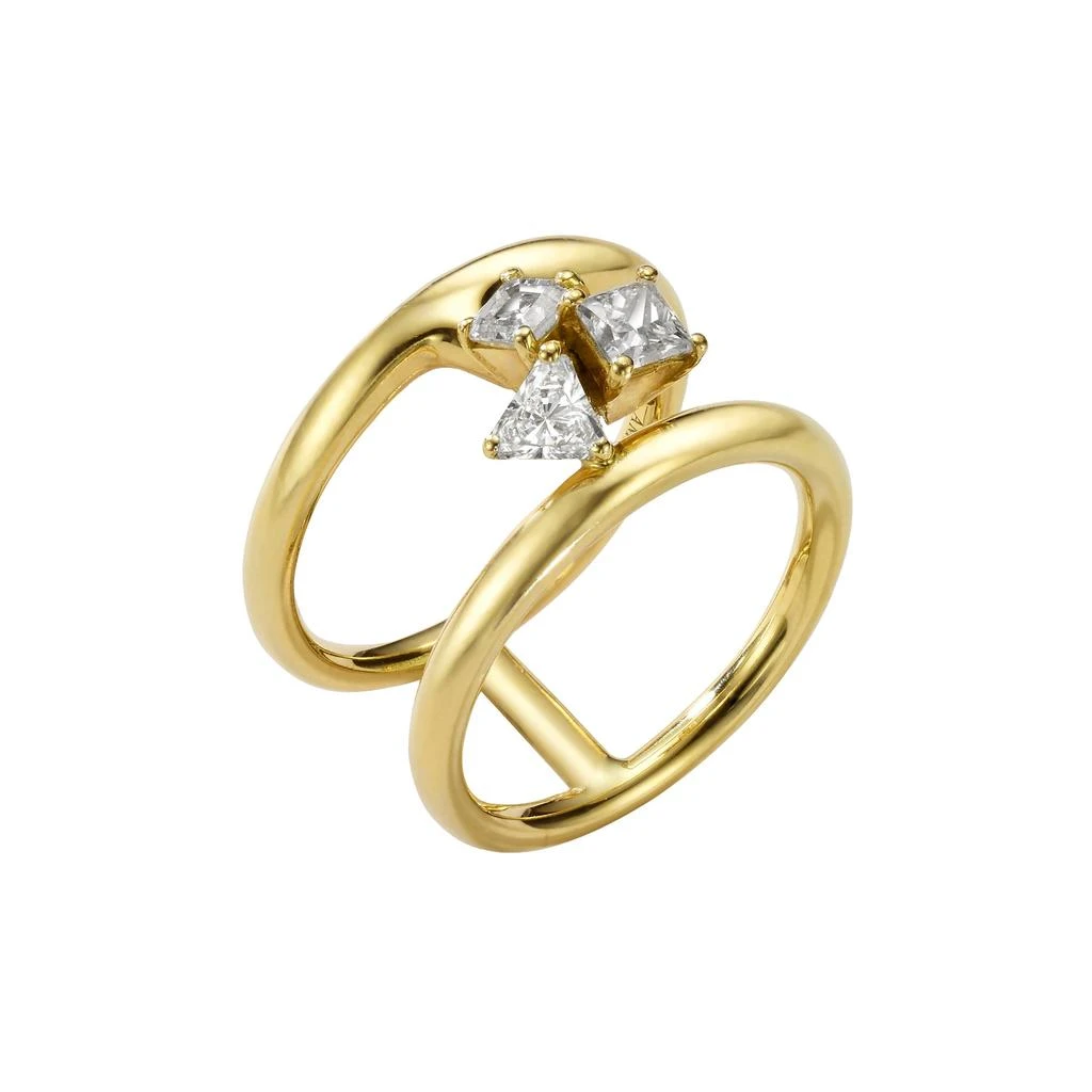 商品AME|Âme Trio 18K Yellow Gold, Lab-Grown Diamond 0.78ct. tw. Double Band Ring Sz. 6.5,价格¥18810,第3张图片详细描述