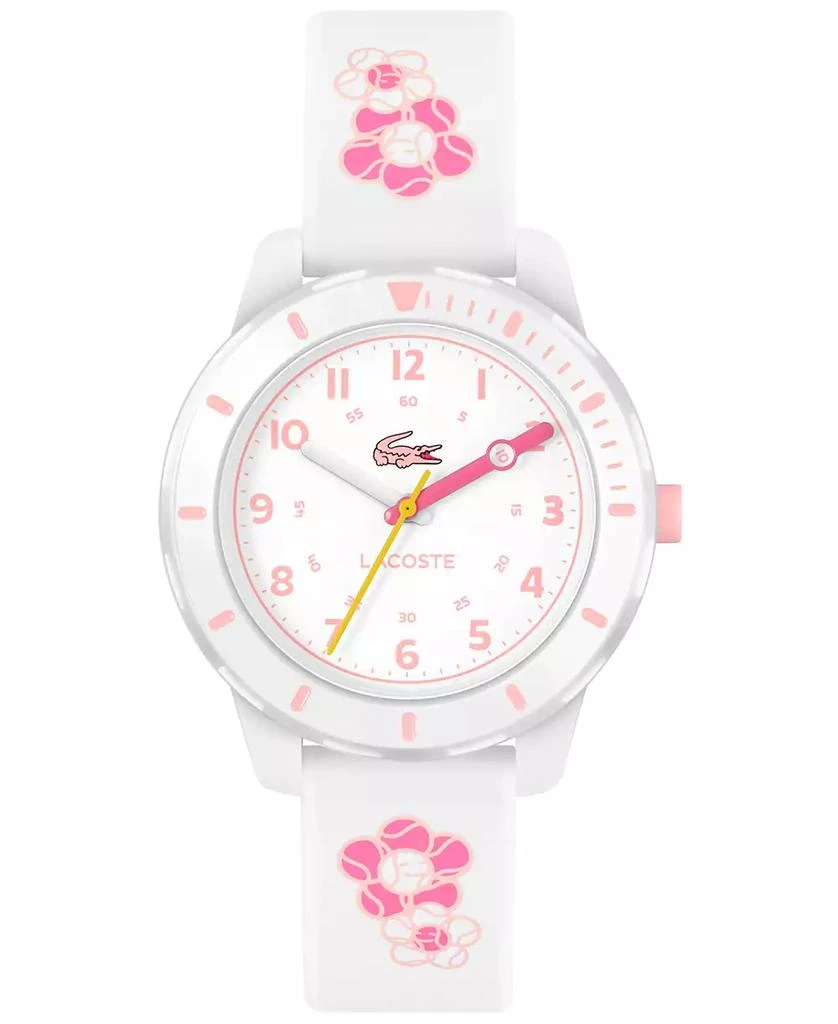 商品Lacoste|Kids Mini Tennis White Silicone Strap Watch 34.5mm,价格¥636,第1张图片