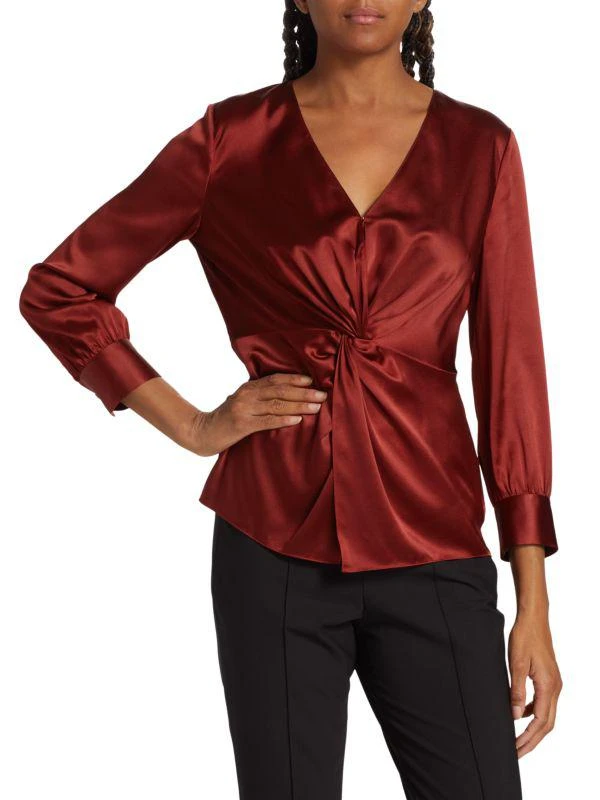 商品Theory|SMU Stretch Silk Knotted Blouse,价格¥562,第1张图片
