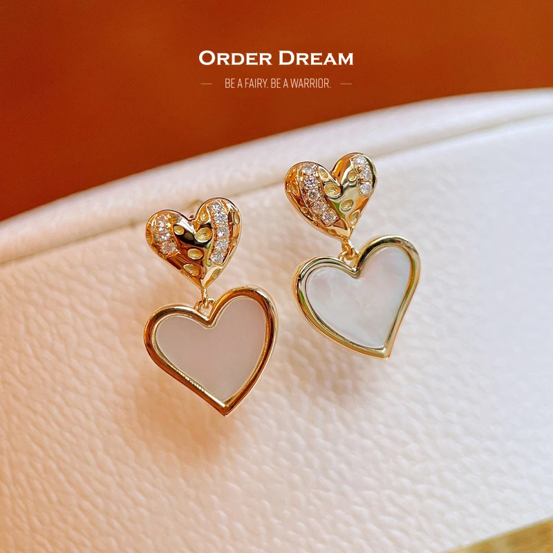 商品[国内直发] Order Dream|18K钻石心形耳环,价格¥2632,第1张图片