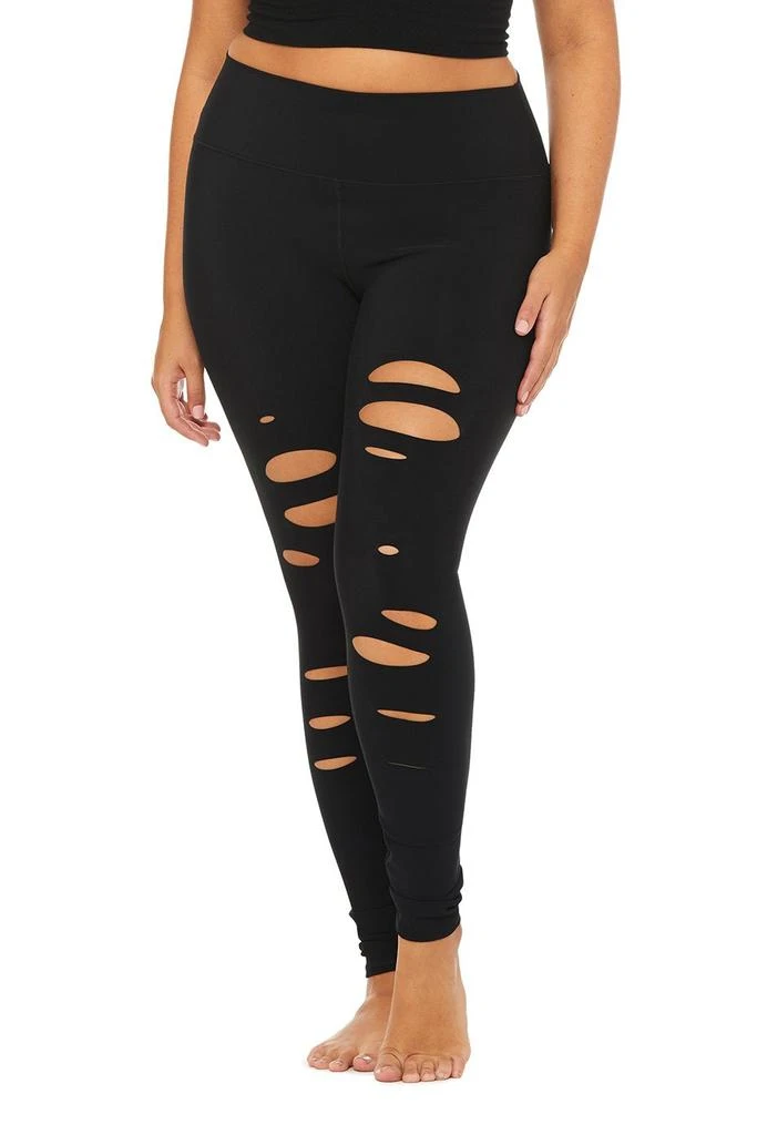 商品Alo|High-Waist Ripped Warrior Legging - Black,价格¥673,第5张图片详细描述