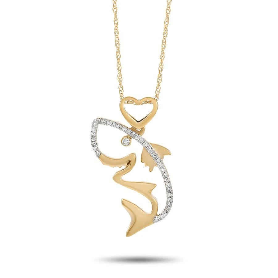商品LB Exclusive|14K Yellow Gold 0.12 ct Diamond Shark Necklace,价格¥2904,第1张图片