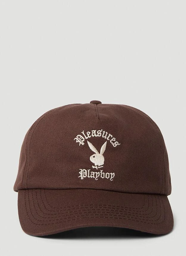 商品Pleasures|x Playboy Baseball Cap in Brown,价格¥208,第1张图片