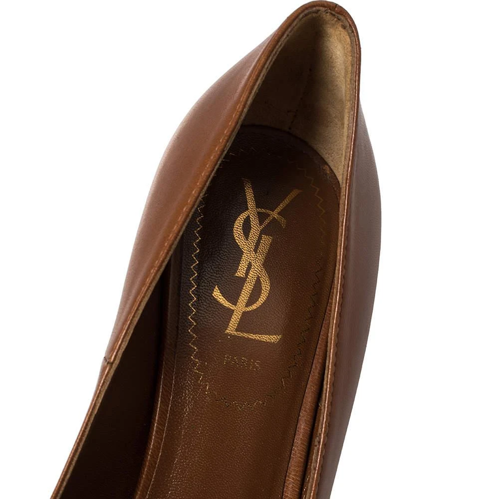 Saint Laurent Brown Leather Tribtoo Platform Pumps Size 36 商品