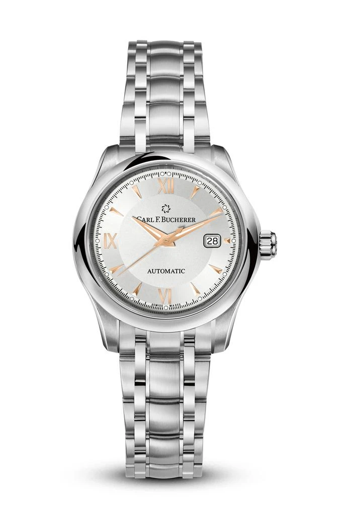 商品Carl F. Bucherer|Manero Autodate Automatic Silver Dial Ladies Watch 00.10911.08.15.21,价格¥21773,第1张图片