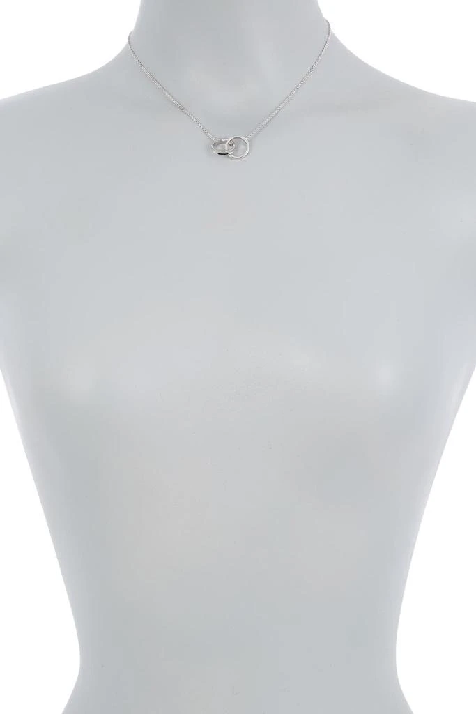 商品ADORNIA|White Rhodium Plated Interlocking Ring Necklace,价格¥169,第2张图片详细描述