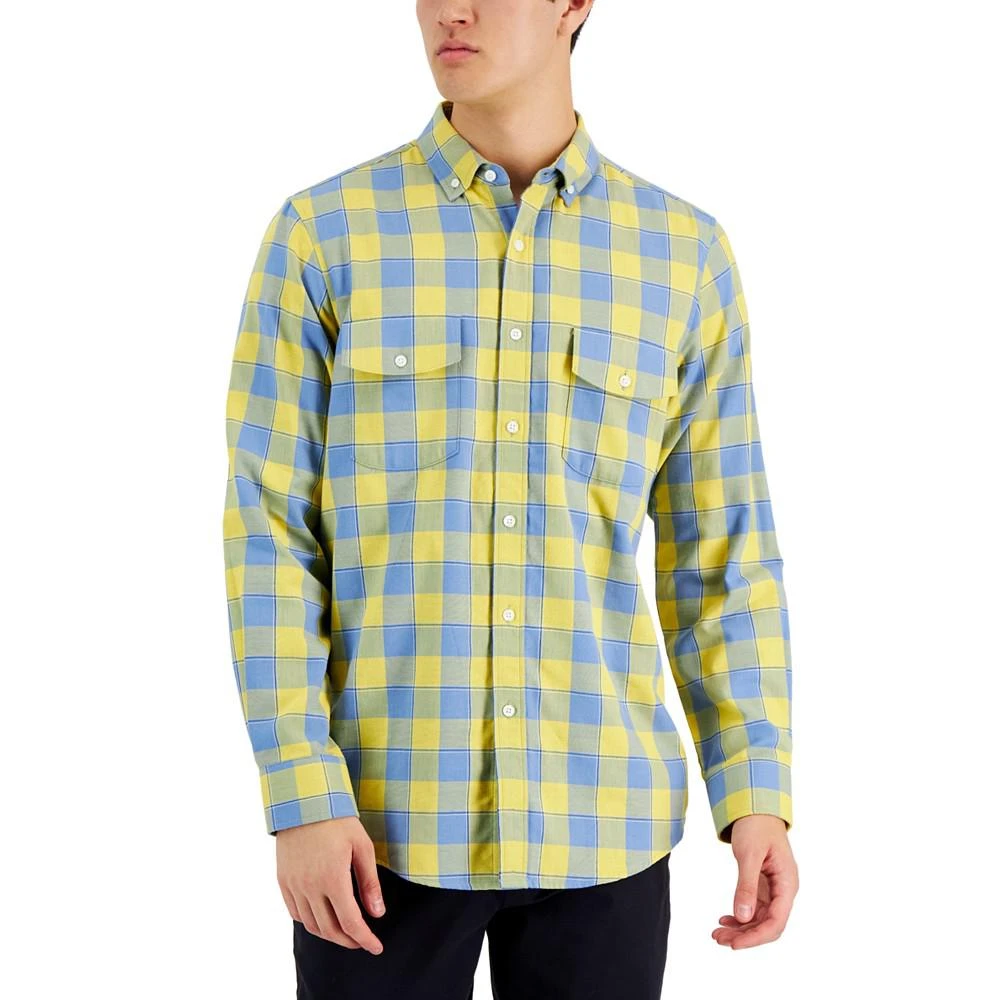 商品Club Room|Men's Tac Plaid Double Faced Woven Long-Sleeve Shirt, Created for Macy's,价格¥159,第1张图片