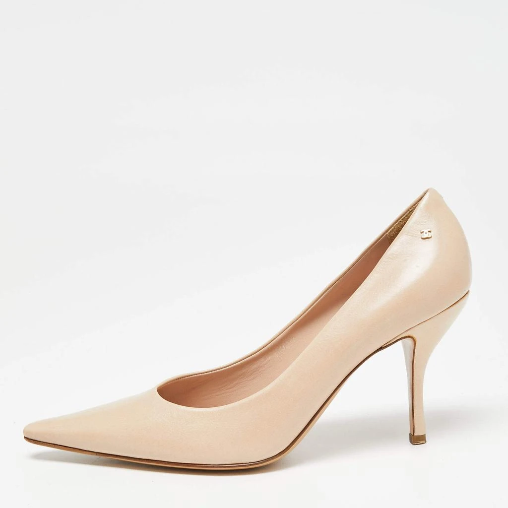 商品[二手商品] Chanel|Chanel Beige Leather CC Pointed Toe  Pumps Size 41,价格¥1360,第1张图片