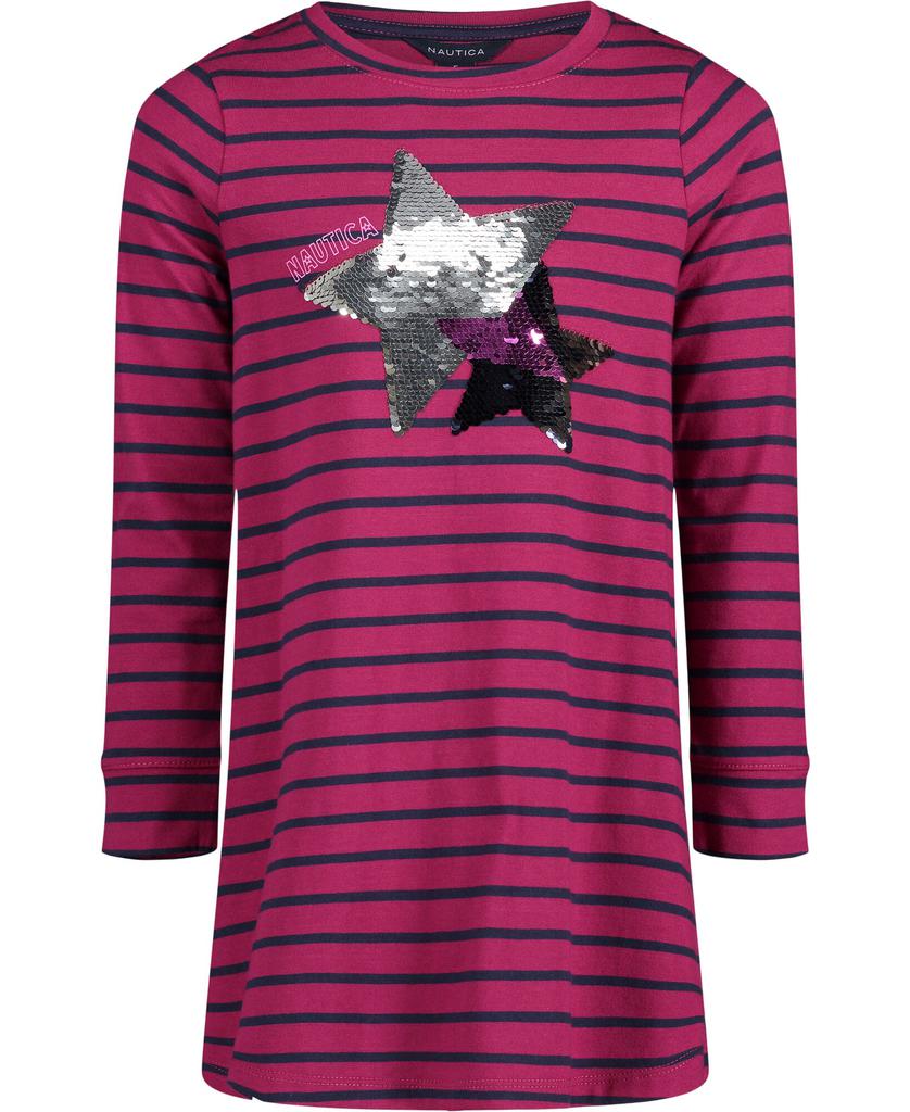 Nautica Toddler Girls' Star Sequin Ruffle Dress (2T-4T)商品第1张图片规格展示