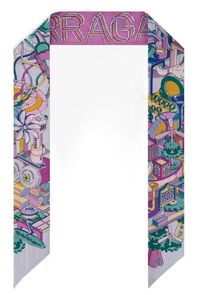 商品Salvatore Ferragamo|Salvatore Ferragamo Graphic Printed Scarf,价格¥735,第1张图片