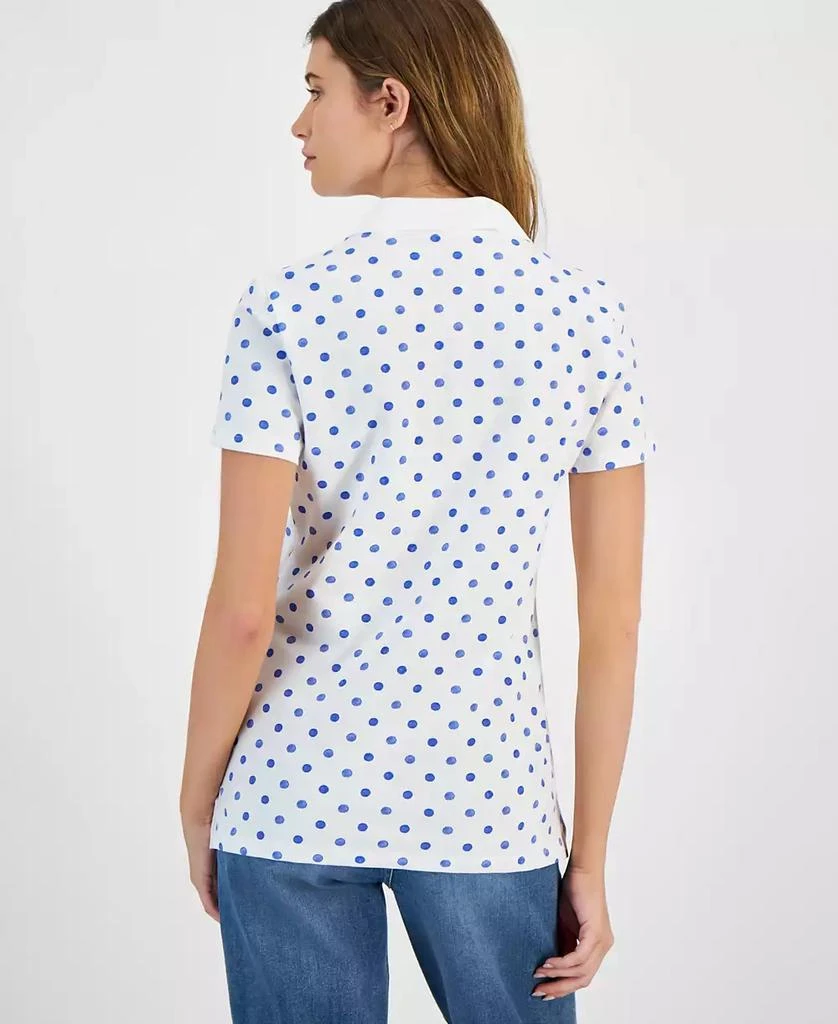 商品Tommy Hilfiger|Women's Dot Print Short Sleeve Polo Shirt,价格¥141,第2张图片详细描述