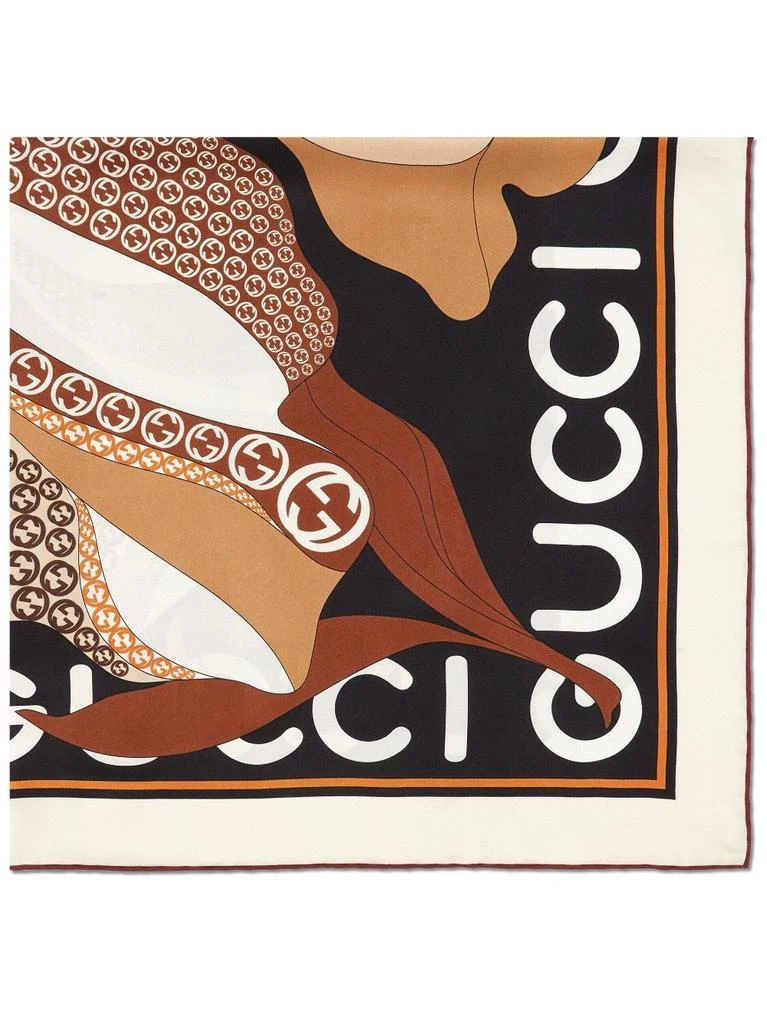 商品Gucci|GUCCI - Printed Silk Scarf,价格¥3784,第2张图片详细描述