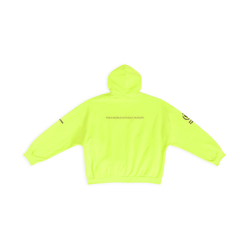 商品Balenciaga|【预售3-7天】Balenciaga/巴黎世家 22年秋冬新款 WFP系列 男士荧光黄色纯棉中重抓绒宽松拉链连帽卫衣外套674719TMVL17110,价格¥5213,第6张图片详细描述