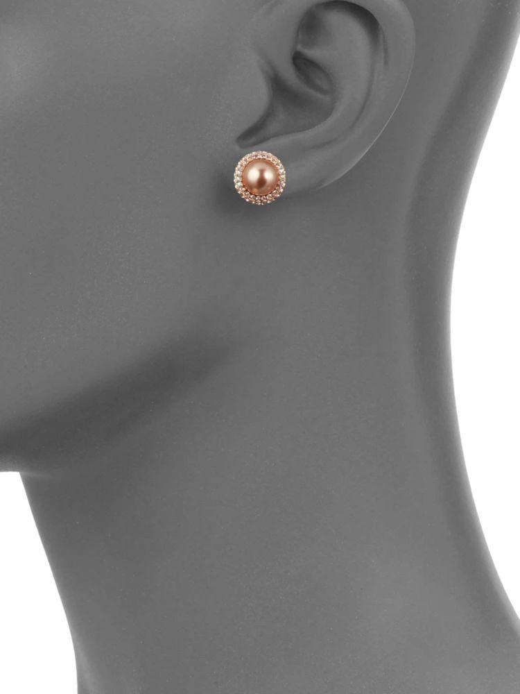 商品Nadri|Faux Pearl and Pave Stud Earrings,价格¥376,第3张图片详细描述