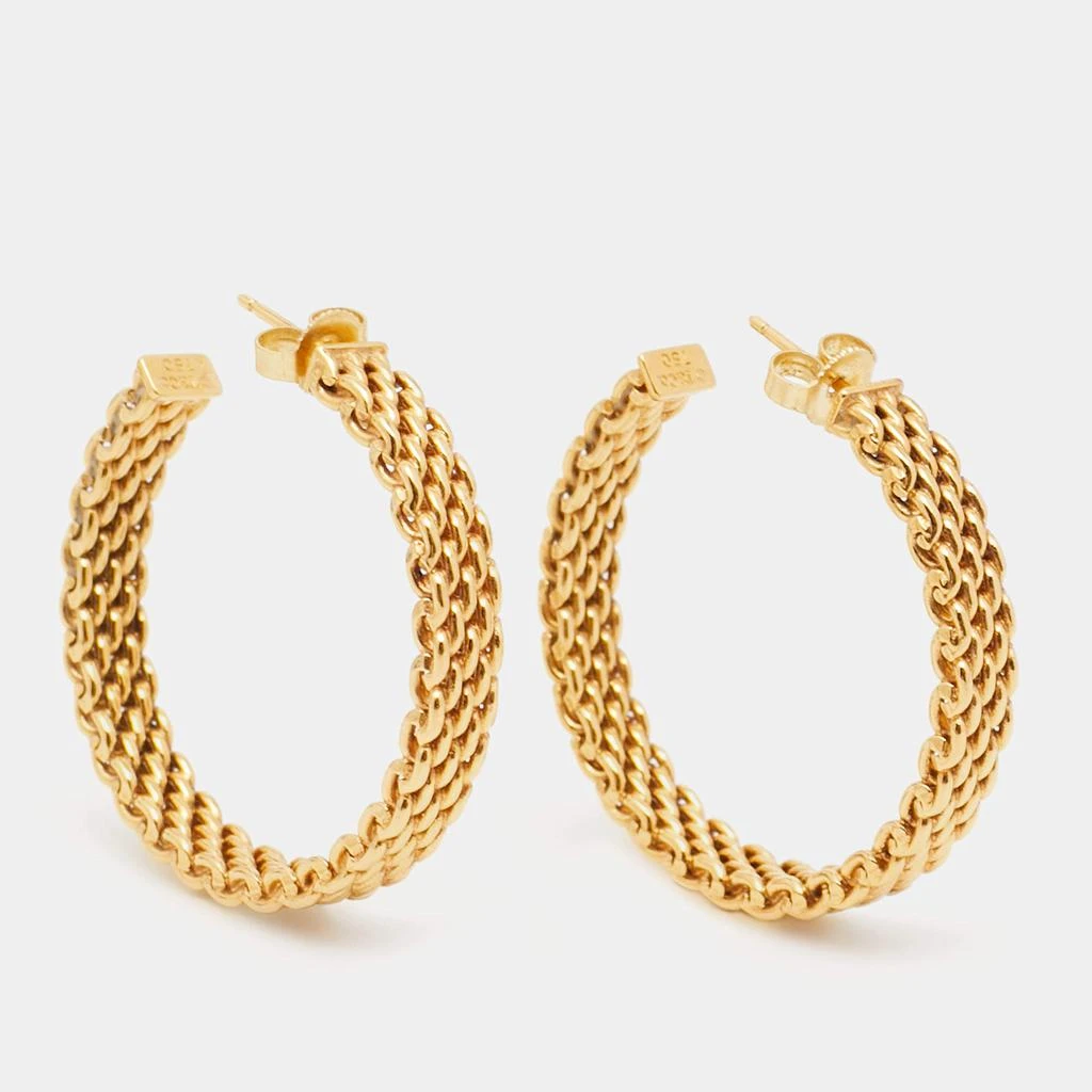 商品[二手商品] Tiffany & Co.|Tiffany & Co. Somerset Mesh 18k Yellow Gold Hoop Earrings,价格¥12969,第4张图片详细描述