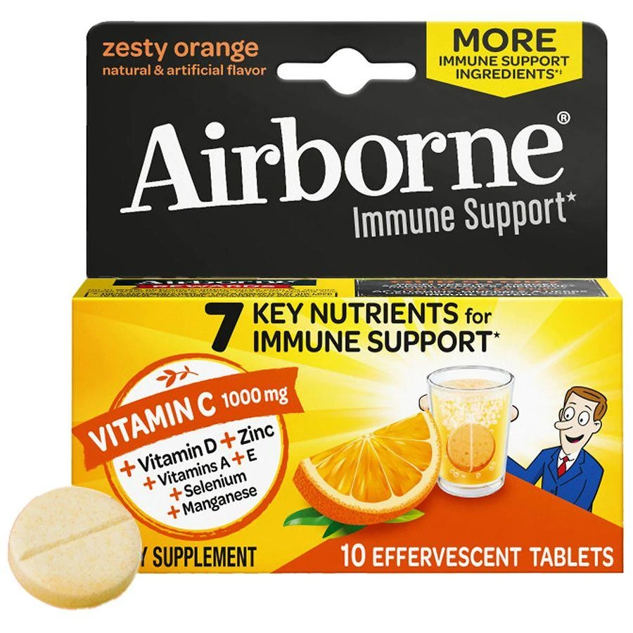 商品Airborne|VC泡腾片 维生素C支持免疫 橘子味,价格¥84,第1张图片