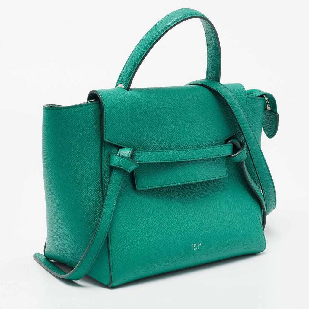 商品[二手商品] Celine|Celine Green Leather Micro Belt Top Handle Bag,价格¥8183,第3张图片详细描述