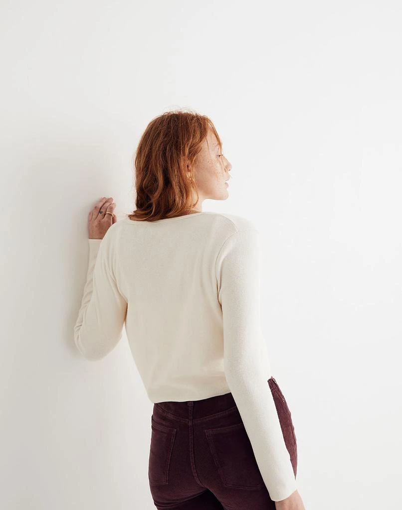 商品Madewell|Brushed Rib Tie-Front Cardigan,价格¥157,第3张图片详细描述