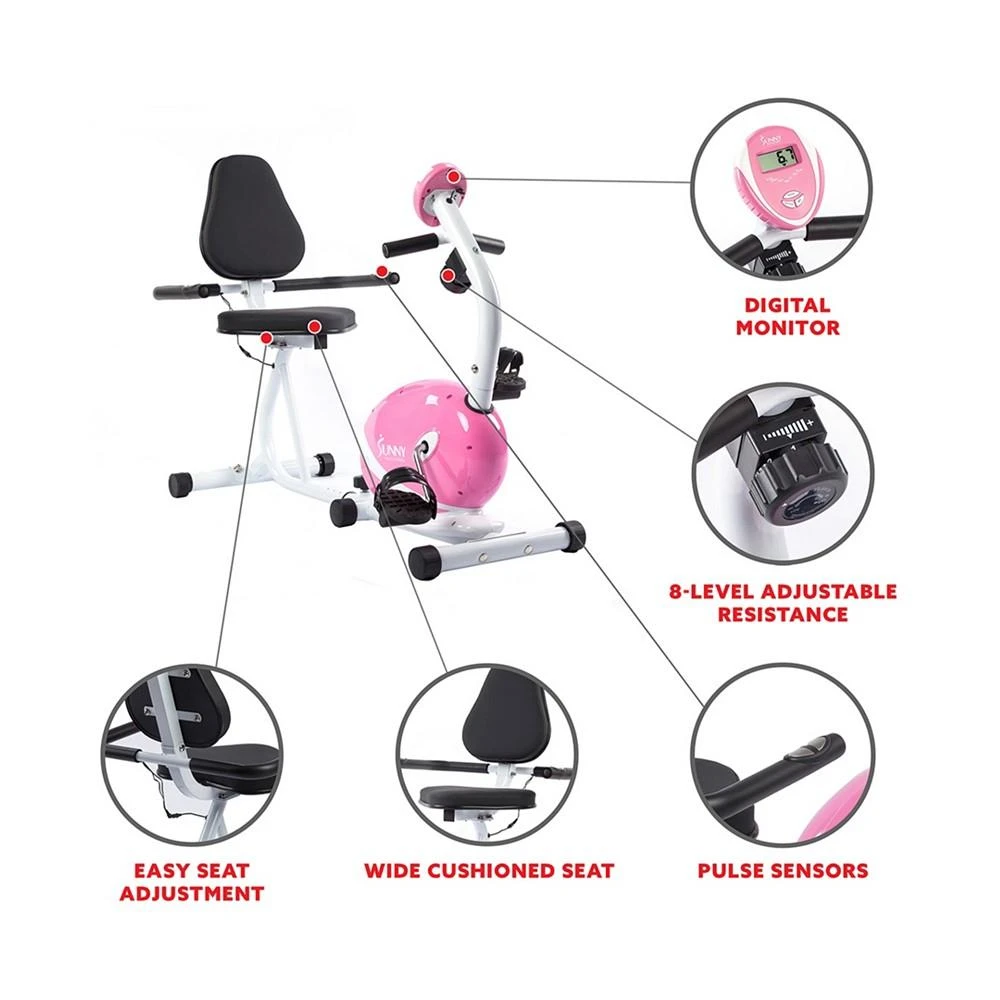 商品Sunny Health & Fitness|Magnetic Recumbent Bike,价格¥2129,第3张图片详细描述